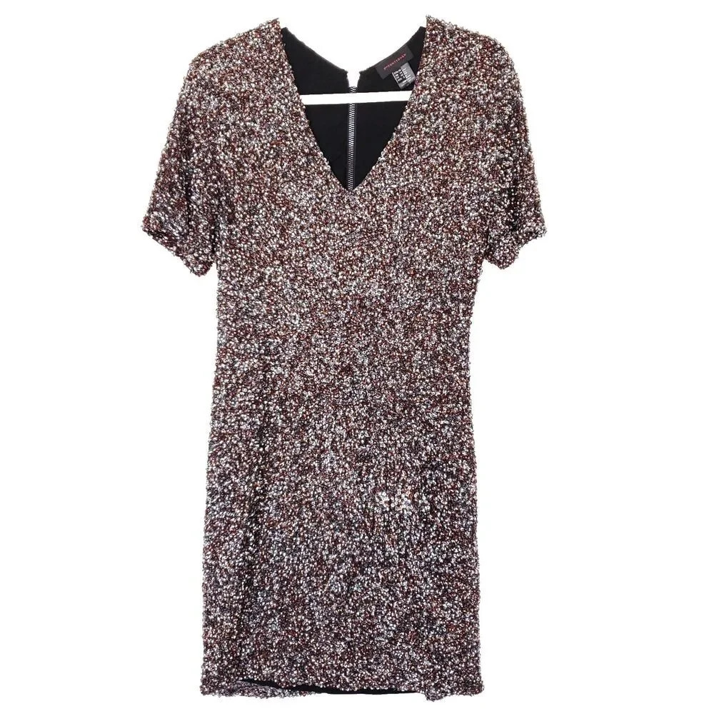 2 Love Tony Cohen Women's Mini Dress Size 8 Medium Sexy Bodycon Party Sequin